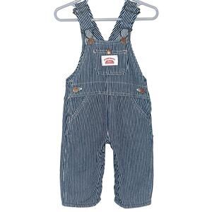 Round House Kids Hickory Stripe Denim American Cotton Bib Overalls